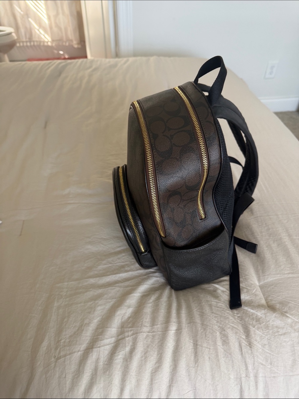 Coach Brown & Black Signature Backpack - Picture 3 of 9
